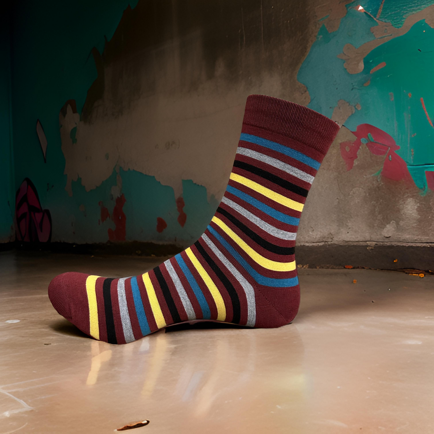 Maroon Mosaic Full Socks