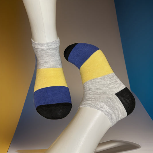 Lemon Blue Ankle Socks