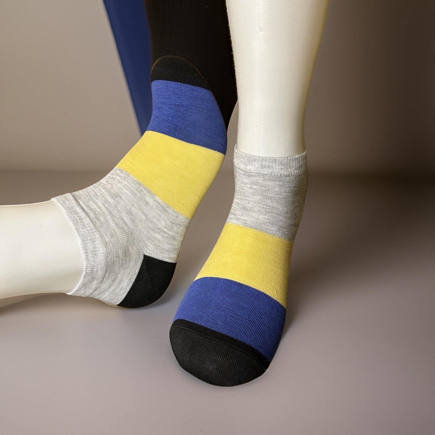 Lemon Blue Ankle Socks