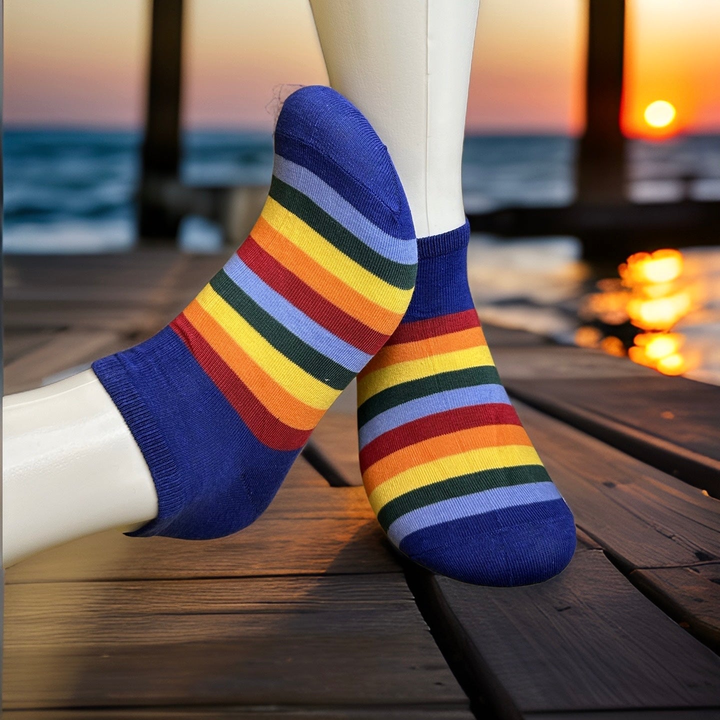 Coloursplash Blue Ankle Socks